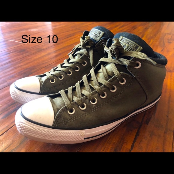 Converse Other - Olive Green Leather Chucks